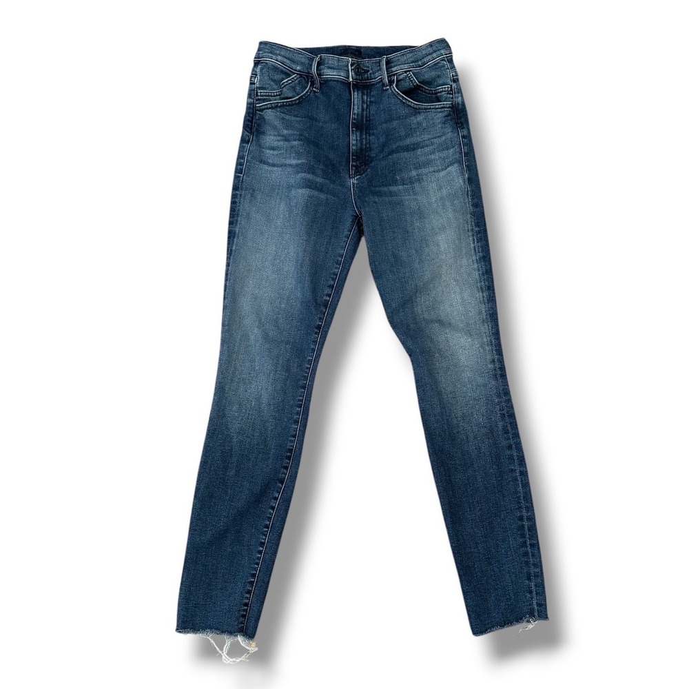 MOTHER Skinny Jeans in Dark Blue Wash